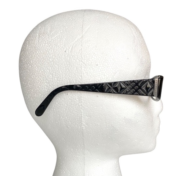 Burberry Black Rectangular Prescription Eyeglasses Geometric Quilted Design - Picture 5 of 11